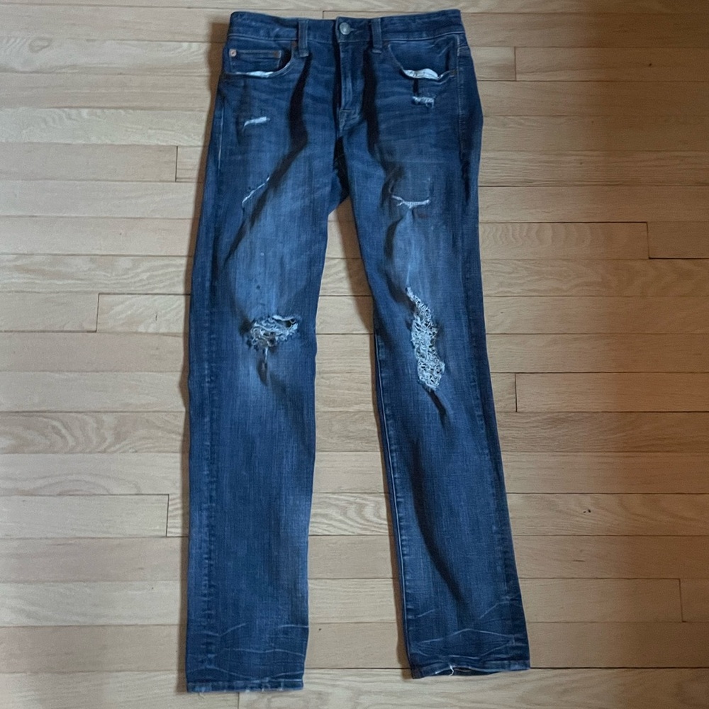 American Eagle Outfitters Slim Straight Jeans - Dark Blue